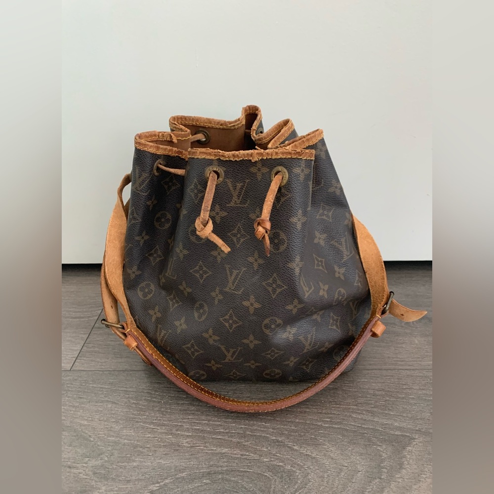 Authentic Louis Vuitton bag handbag shopper tote leather monogram brown tan LV - Picture 1 of 16